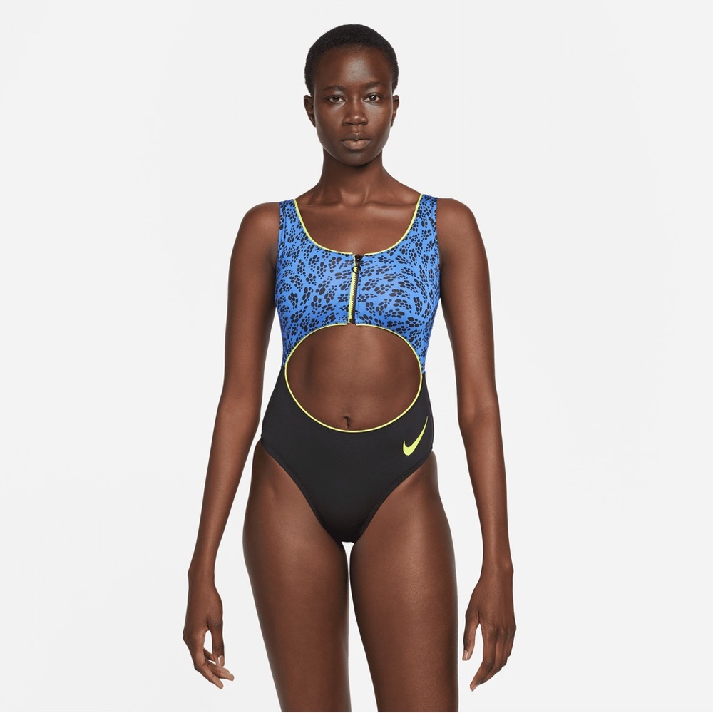 Nike Blue and Black One-Piece Swimwear